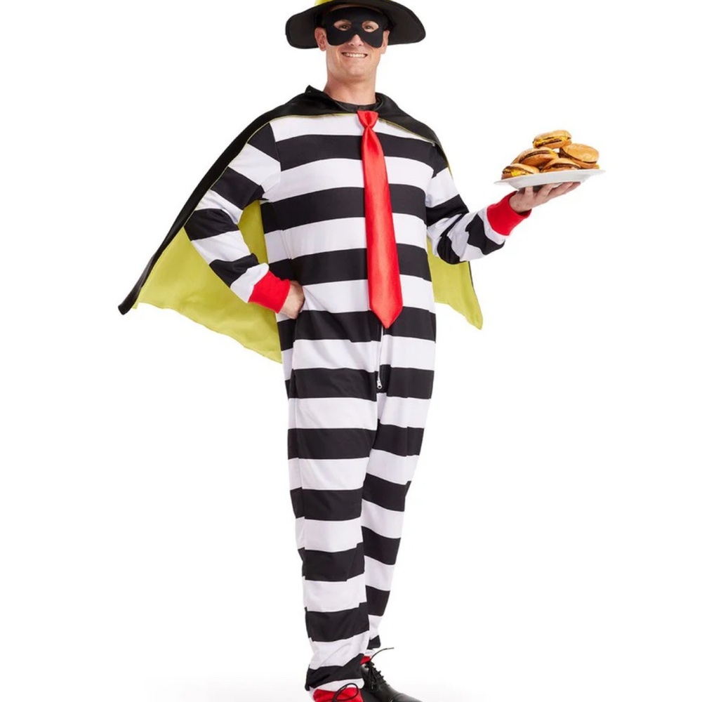 Black and White Striped Kids Costume with Red Tie